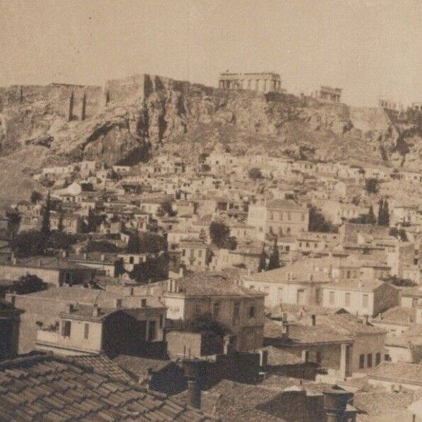 Vintage 1900s RPPC Acropolis Aerial View Athens Greece Postcard