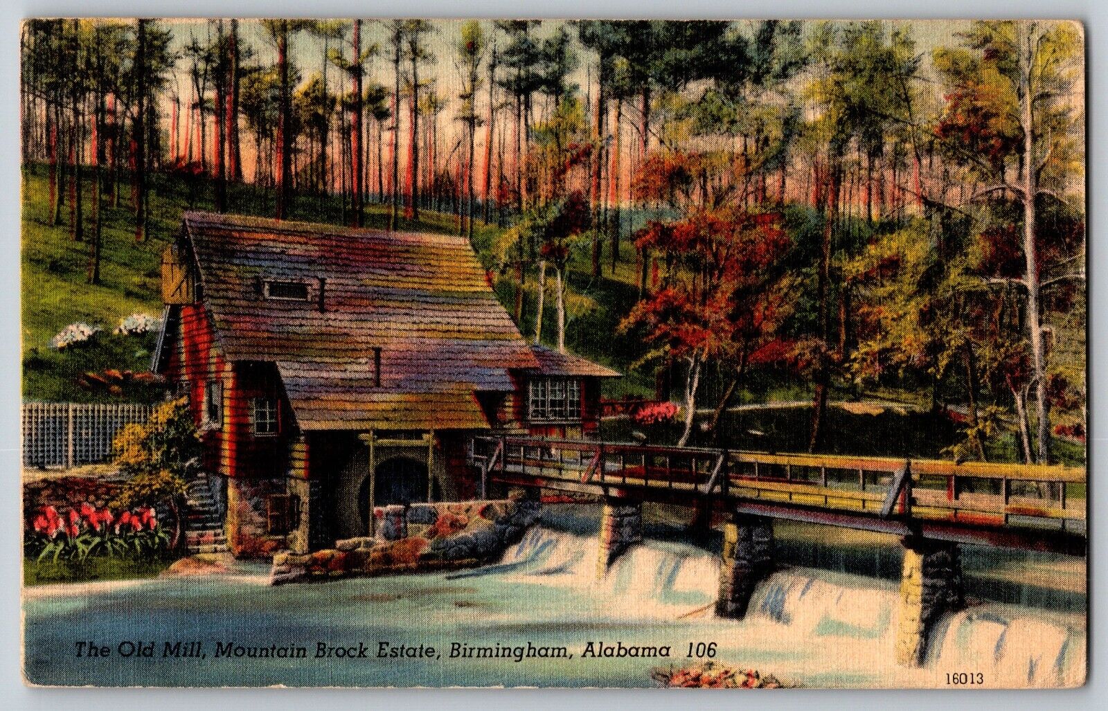 Birmingham, Alabama - The Old Mill At Mountain Brock Estate - Vintage Postcard