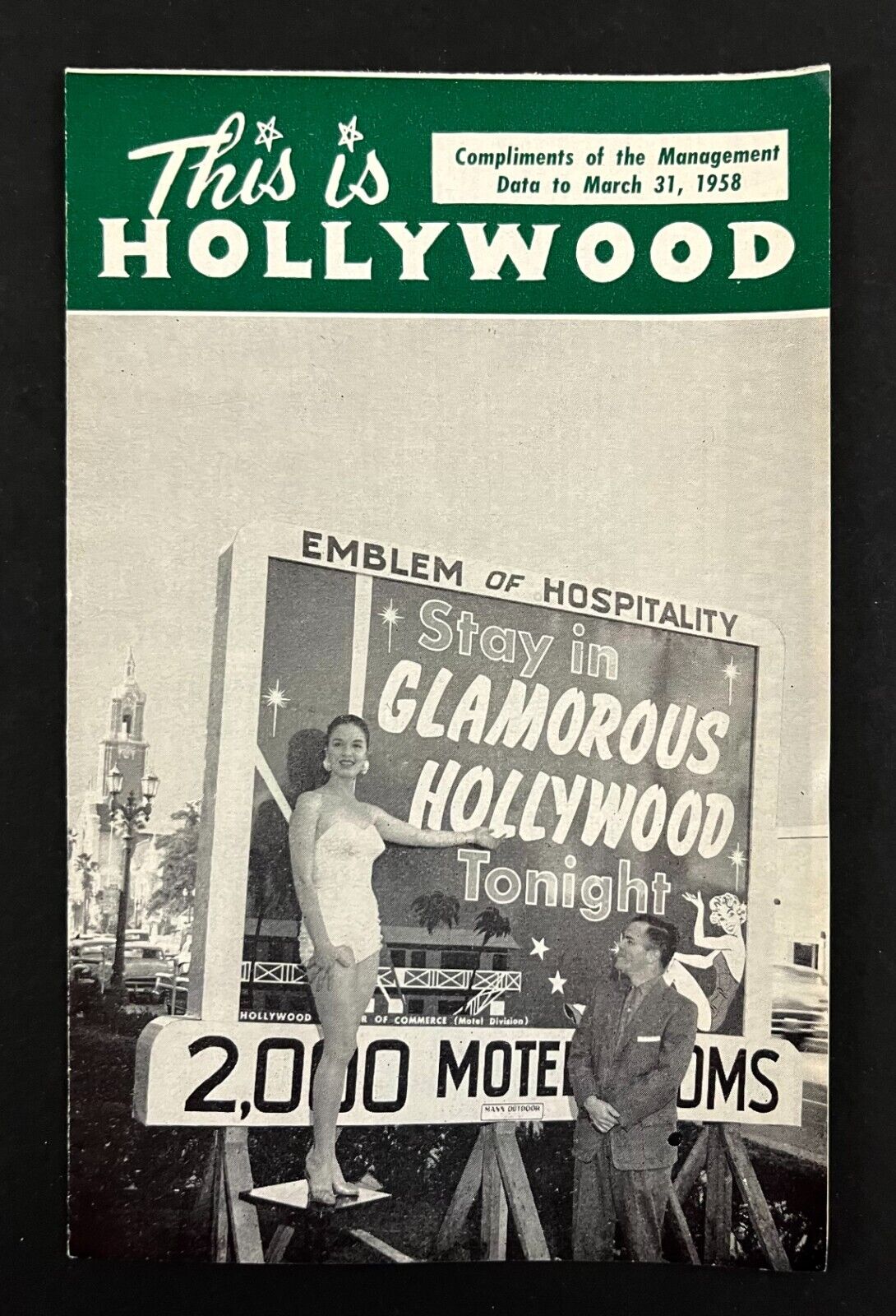 1958 Hollywood Tourist Guide Vintage California Travel Entertainment Newsletter