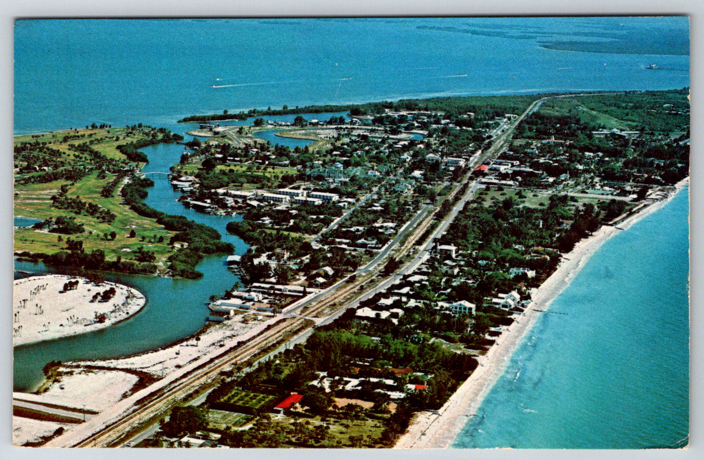 c1960s Boca Grande Florida Aerial View Gulf Vintage Postcard