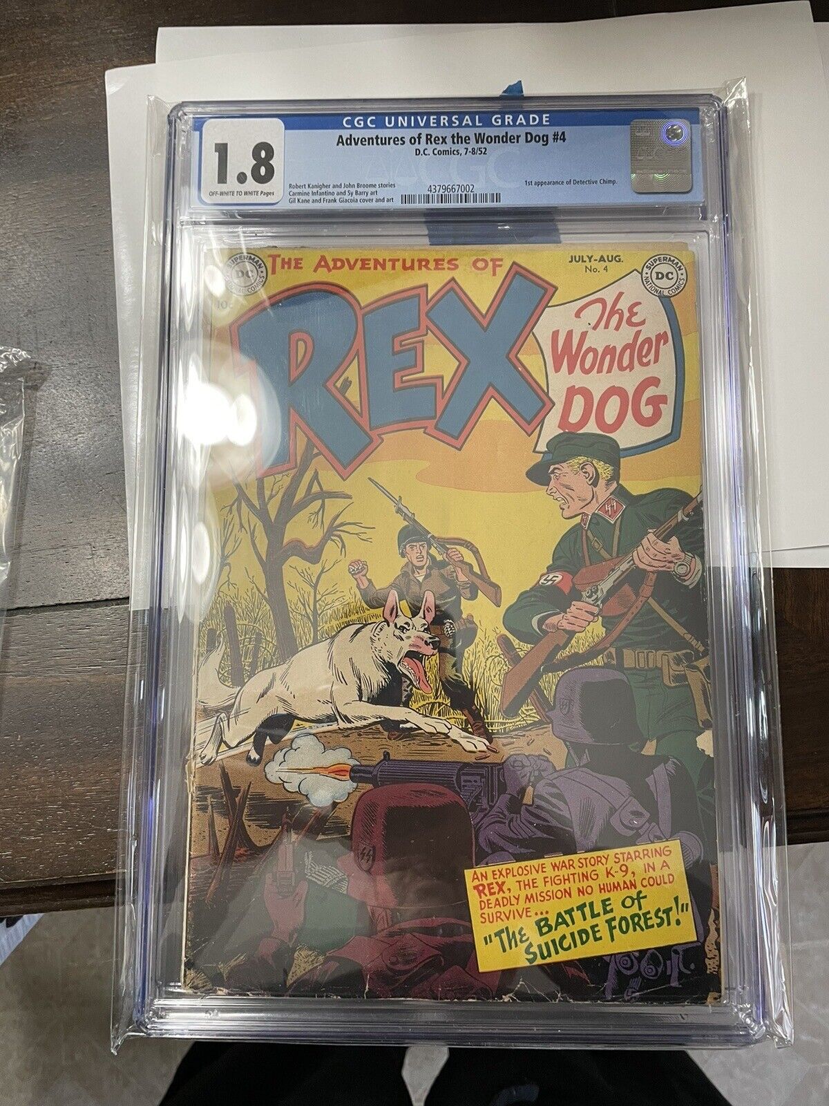 Adventures of Rex the Wonder Dog #4 1952 CGC 1.8 1st app of Detective Chimp