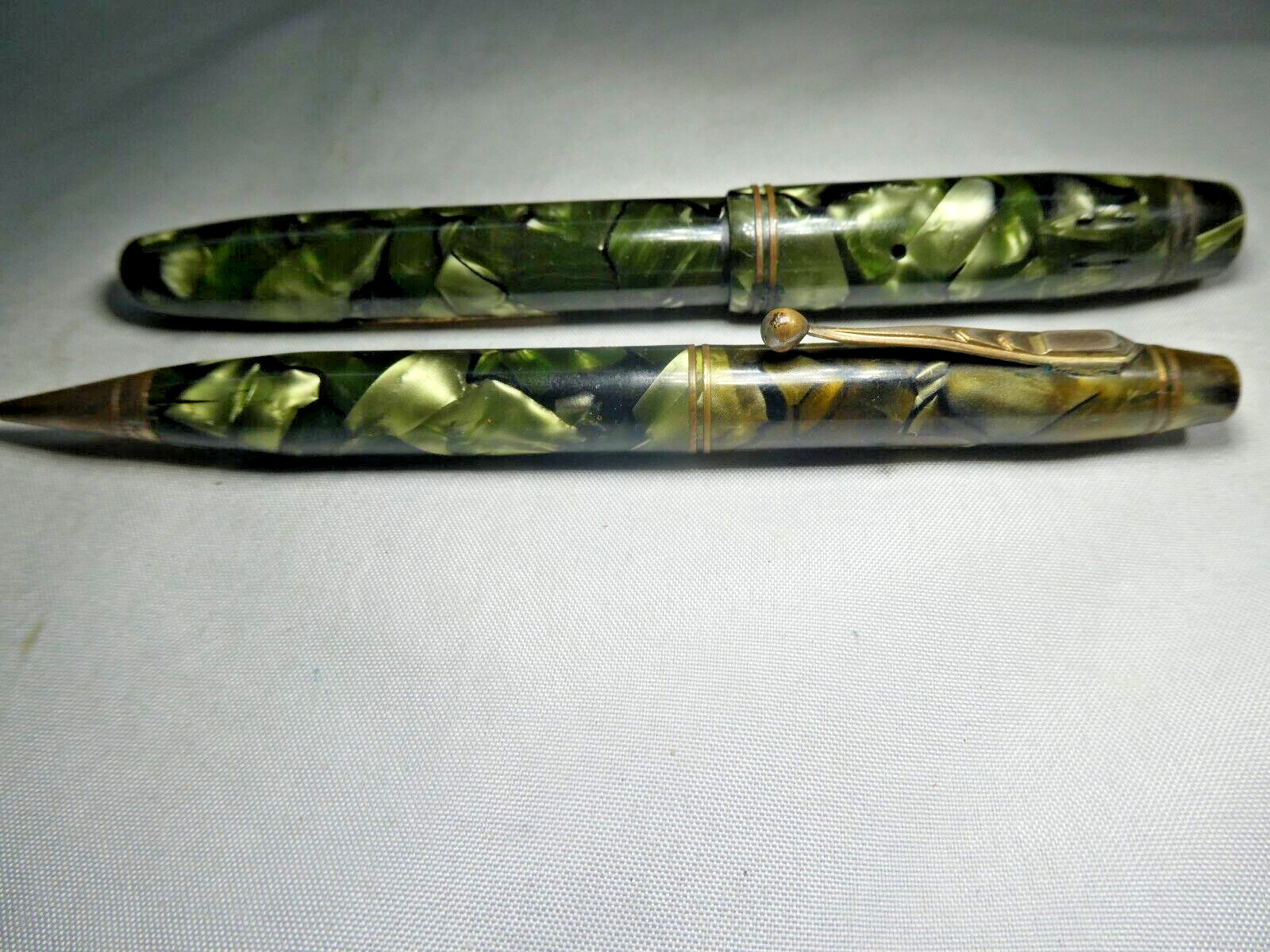 1940\'s PARKETTE  Fountain Pen w/ 14K Nib and PARCO Mechanical Pencil, by Parker
