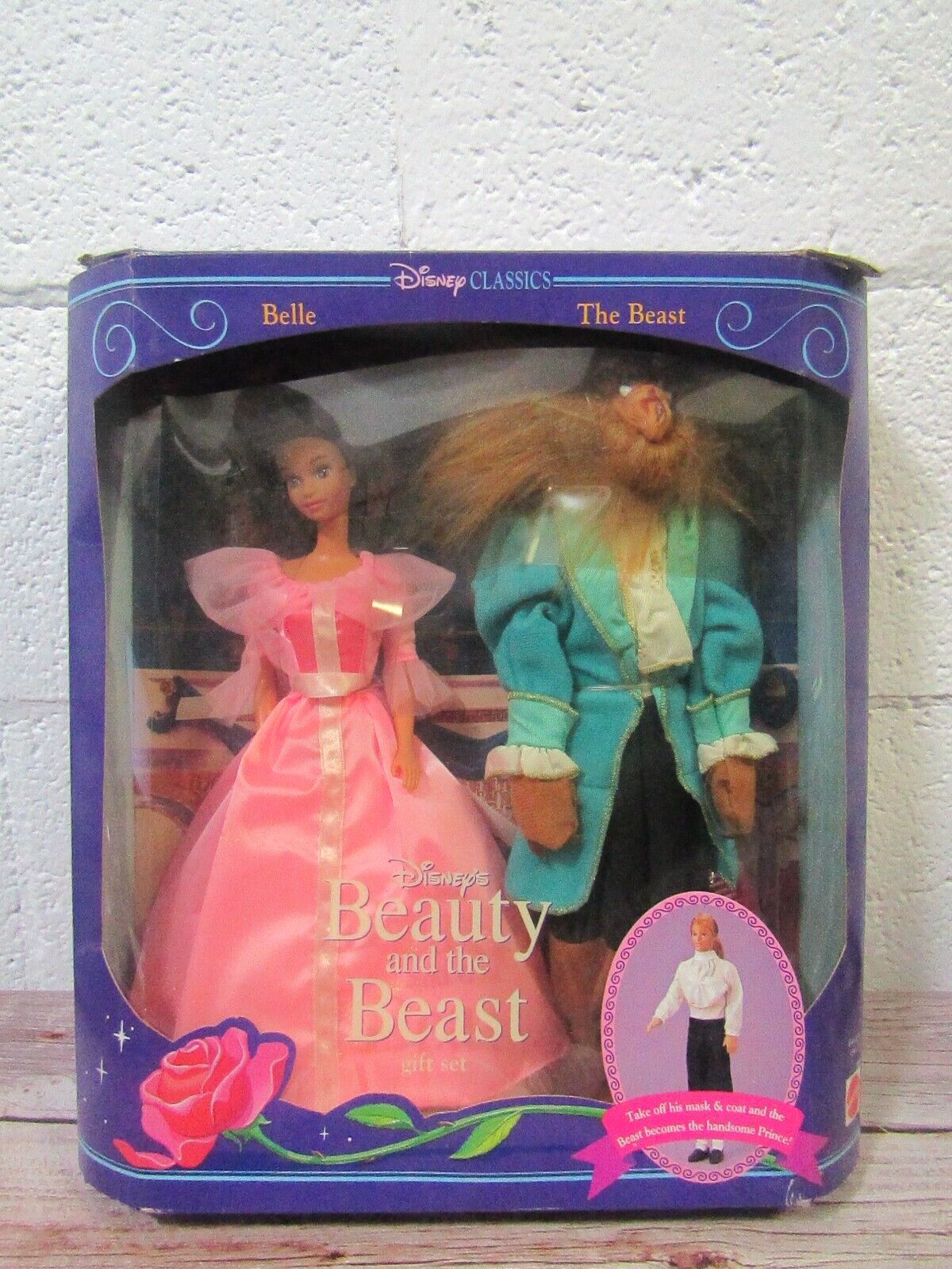 VTG Mattel Beauty & The Beast Belle and Prince Barbie Set 1992 NIB