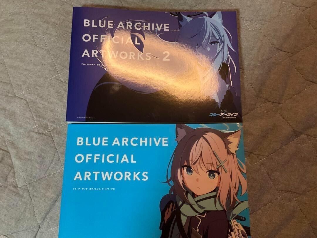 ICHIJINSHA Blue Archive Official Art Works 1 & 2 Illustration Art Book A4 used