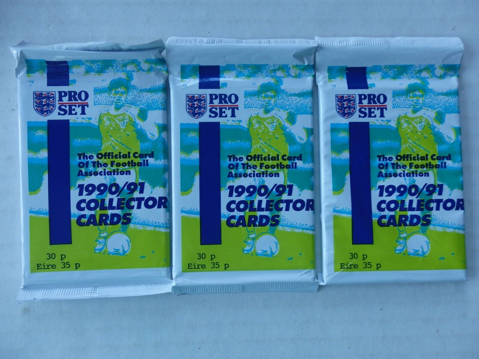 3 Sealed Packs Pro Set 1990/91 Collector Cards Football (Soccer) Association UK