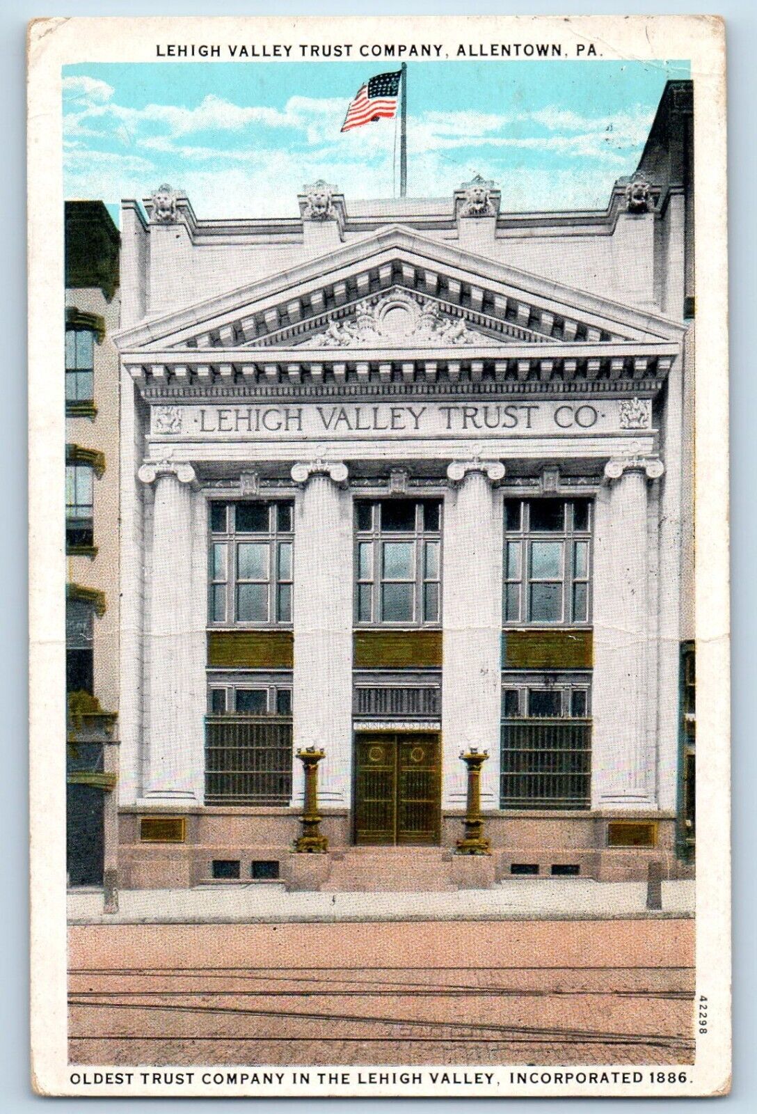 Allentown Pennsylvania Postcard Lehigh Valley Trust Company 1934 Vintage Antique