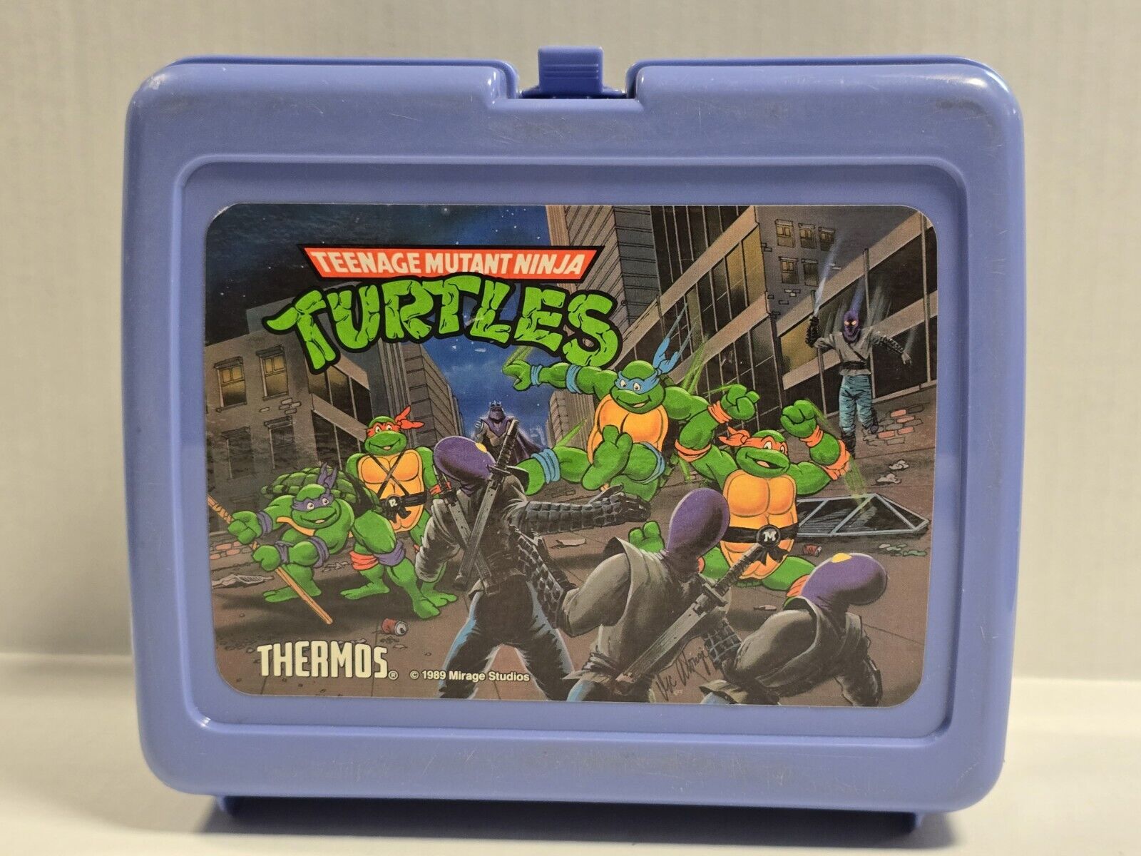 Vintage Teenage Mutant Ninja Turtles Lunchbox Blue TMNT 1989 