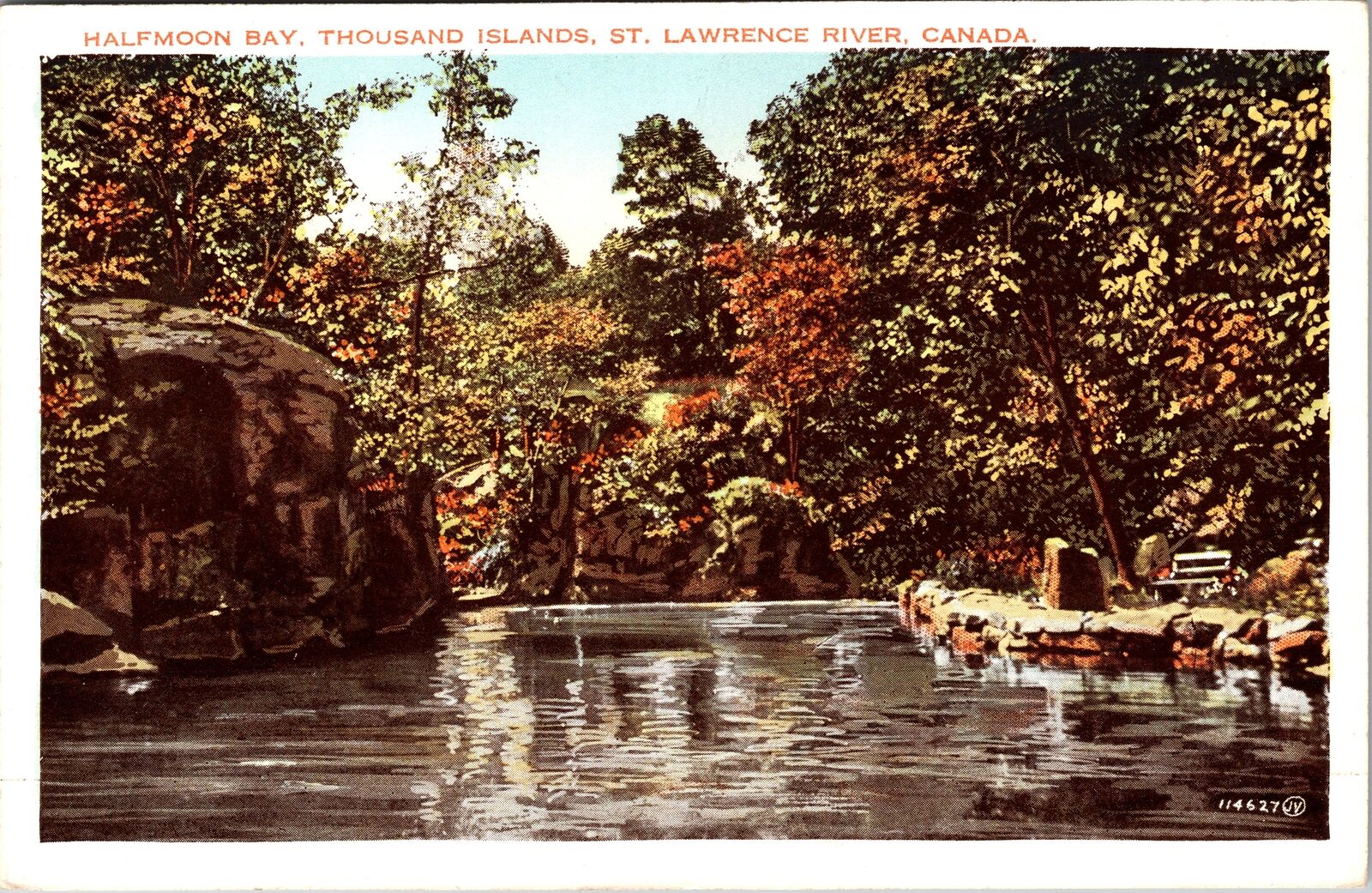 St. Lawrence ON-Ontario, Halfmoon Bay, Thousand Islands, Vintage Postcard