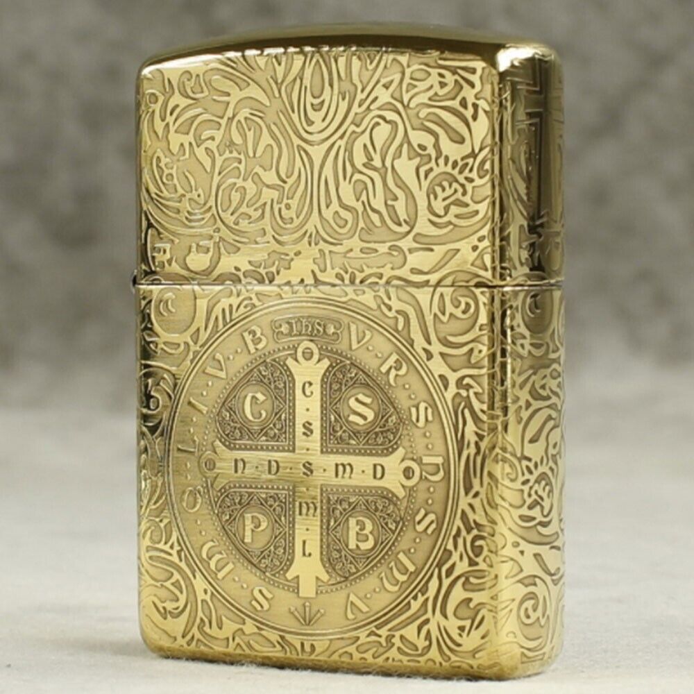 Zippo lighter 168 Armor Brass/ Constantine Movie Carving St.Father Free 3 Gifts