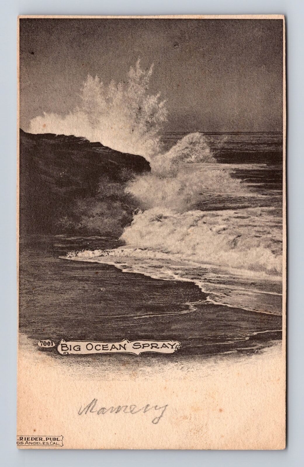 CA-California, Big Ocean Spray, Antique Vintage Souvenir Postcard