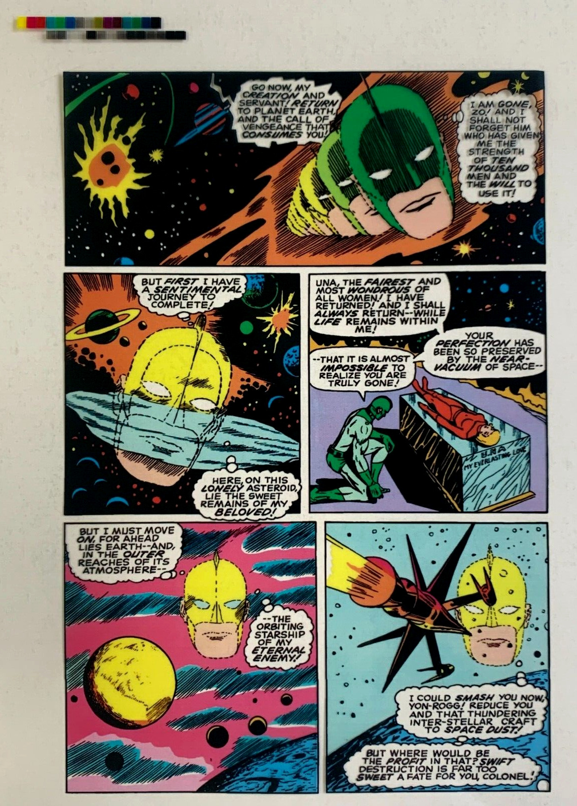 Color Production Art CAPTAIN MARVEL #12, page #3, DICK AYERS art, 8.5x11
