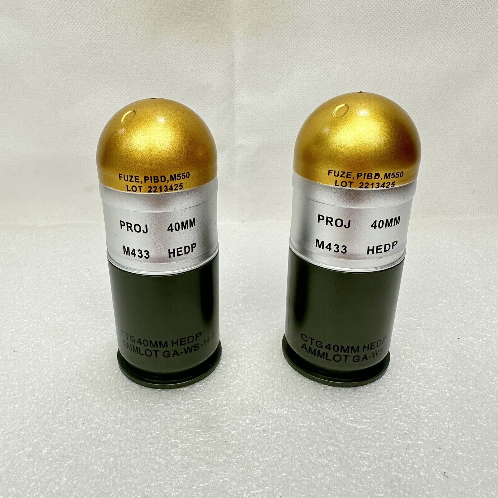2 - Replica Inert 1:1 Scale 40MM HEDP M433 Fake Non Functional M203 M32A1 M320