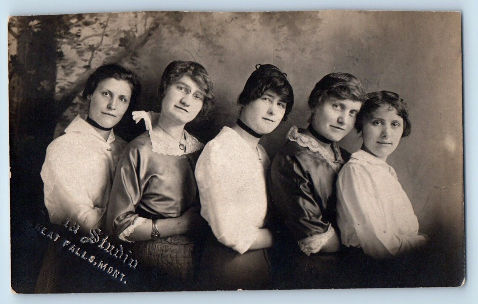 Great Falls Montana MT Postcard RPPC Photo Pretty Womens Studio c1910's Antique