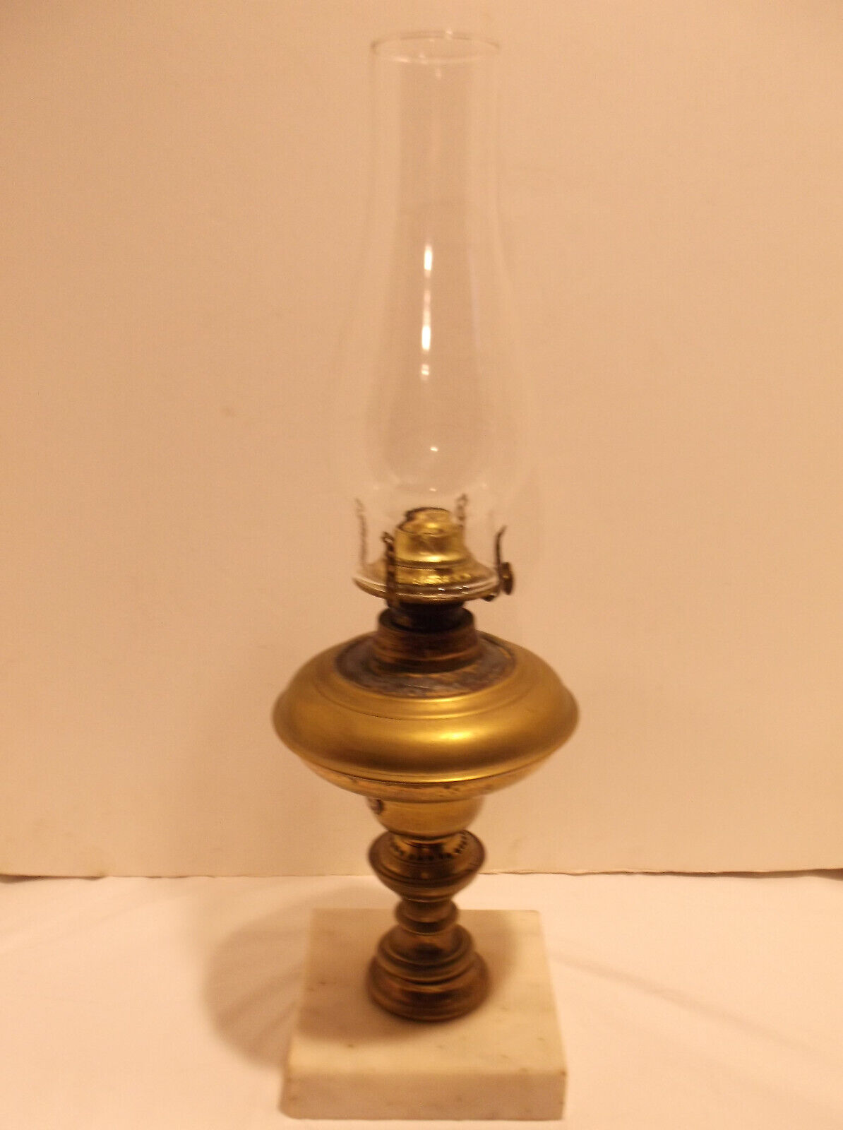 ANTIQUE CORNELIUS & CO Brass Oil Lamp W/Marble base Patented 1849 pre-civil war