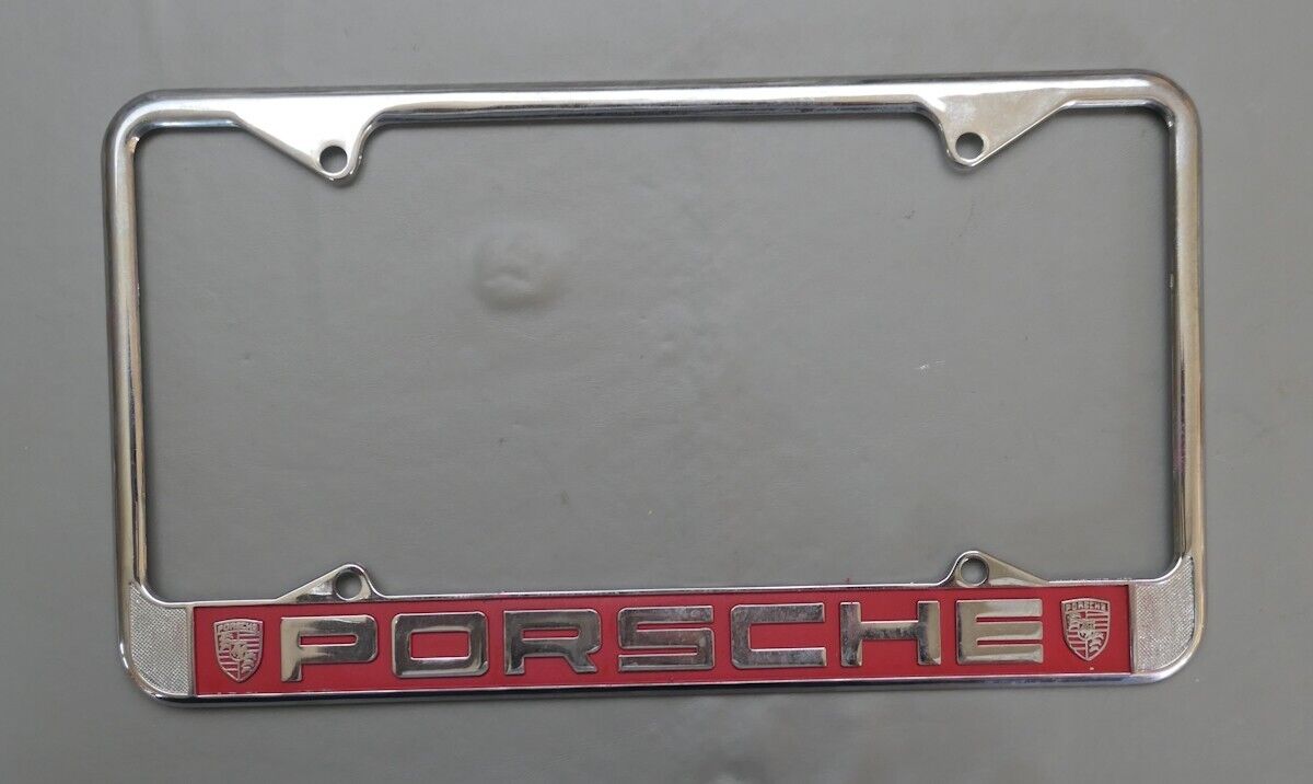 NOS Vintage Chrome Porsche 356 911 912 License Plate Frame