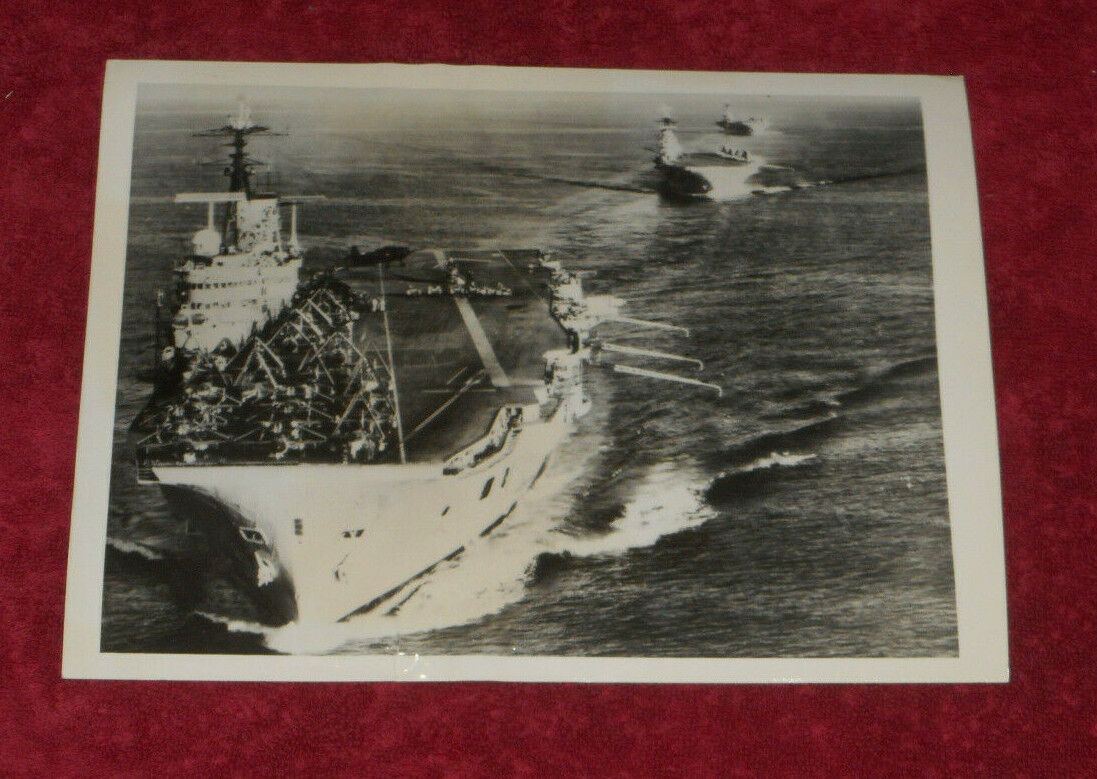 1956 Press Photo British Mediterranean Fleet HMS Eagle Bulwark & Albion Carriers