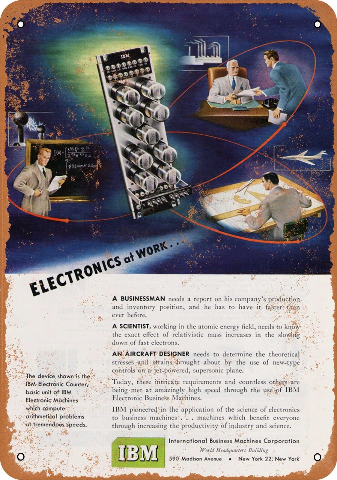 Metal Sign - 1950 IBM Electronic Machines -- Vintage Look