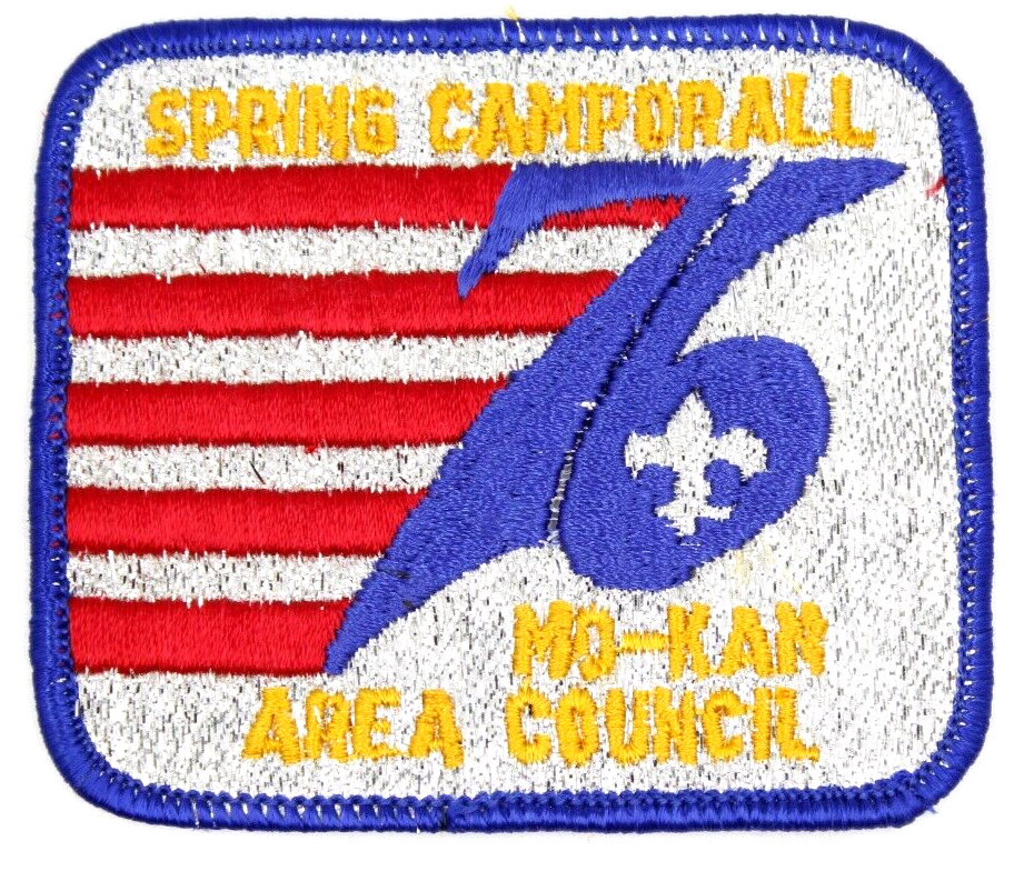 MINT Vintage 1976 Spring Camporall Mo-Kan Council Patch Kansas Missouri Scouts