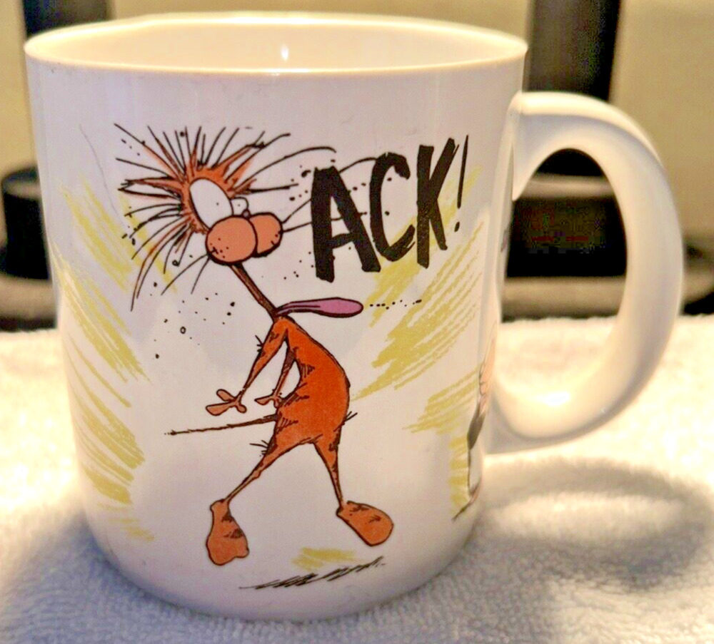 Vintage 1991 Bloom County Bill the Cat and Opus Coffee Mug - Orig Owner Ex Cond
