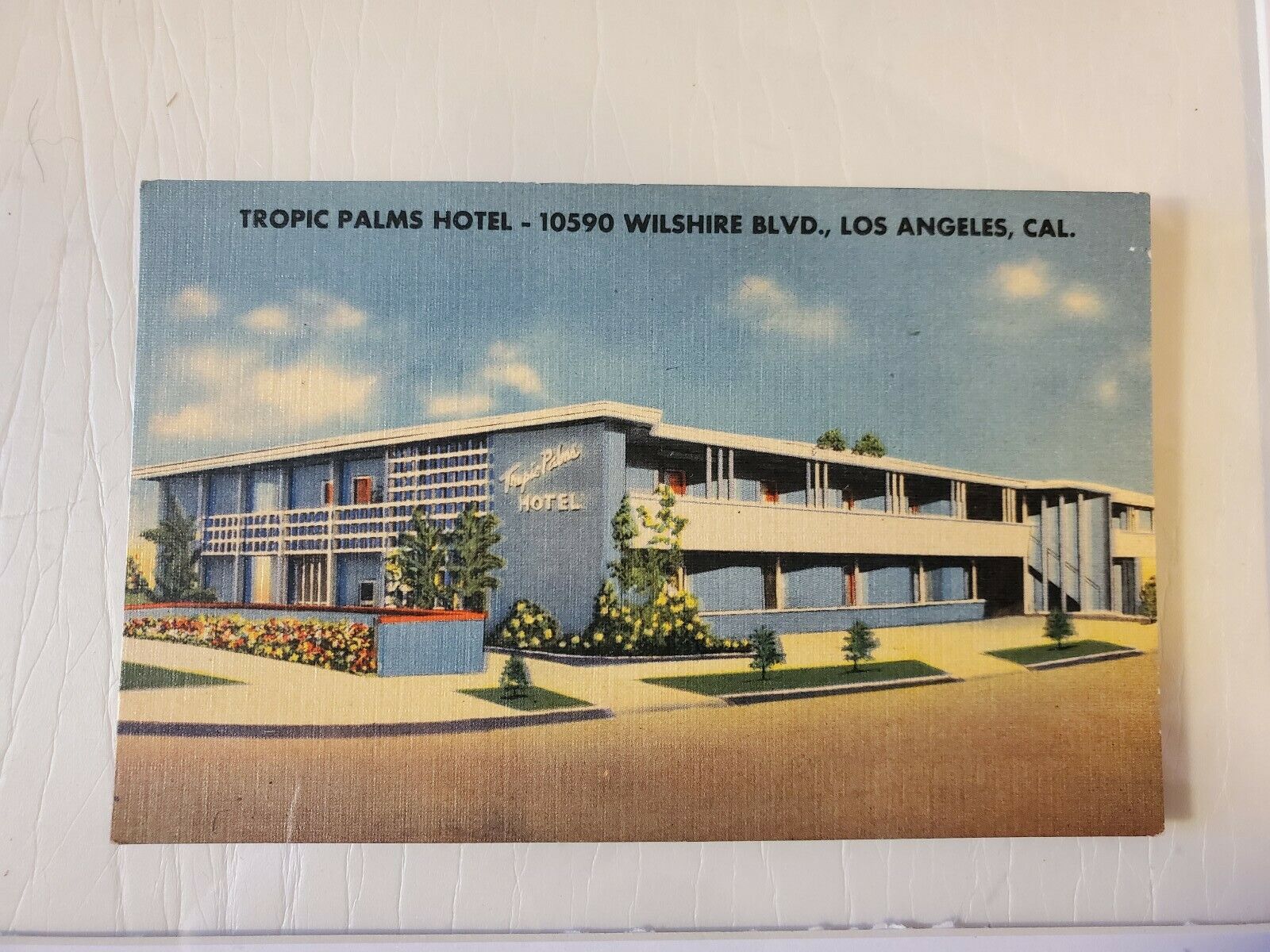 Vtg Postcard Tropic Palms Hotel 10590 Wilshire Blvd Los Angeles Unposted 