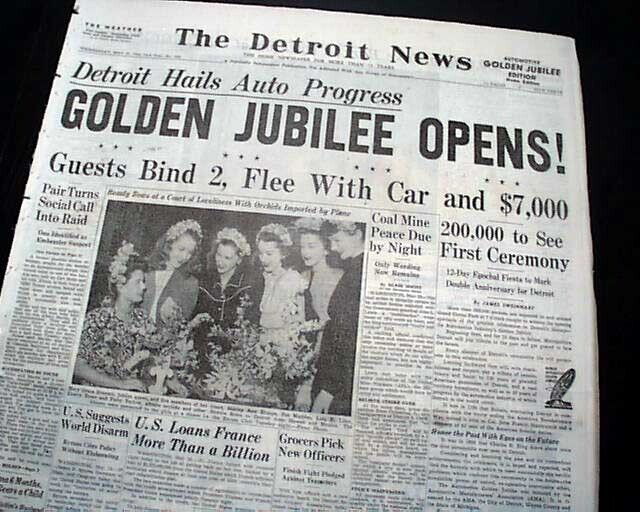 Best Detroit Automotive Golden Automobiles Cars JUBILEE w/ Photos 1946 Newspaper