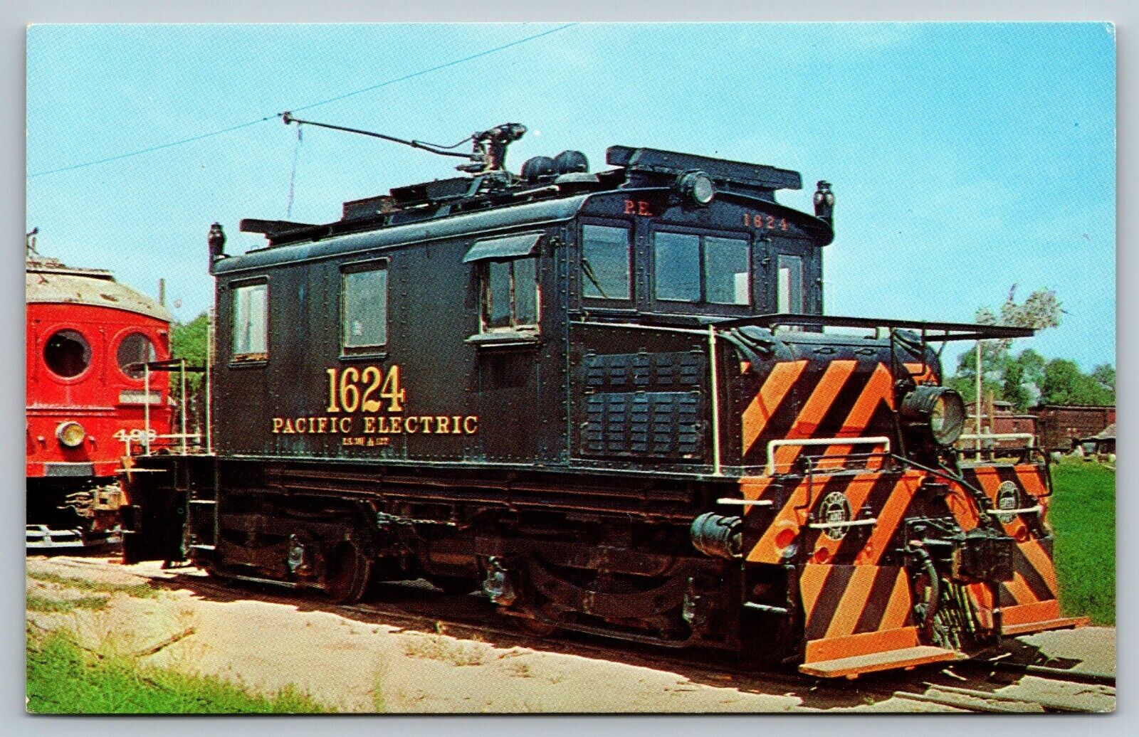 Vintage Railroad Train Locomotive Postcard - Orange Empire Trolley Museum