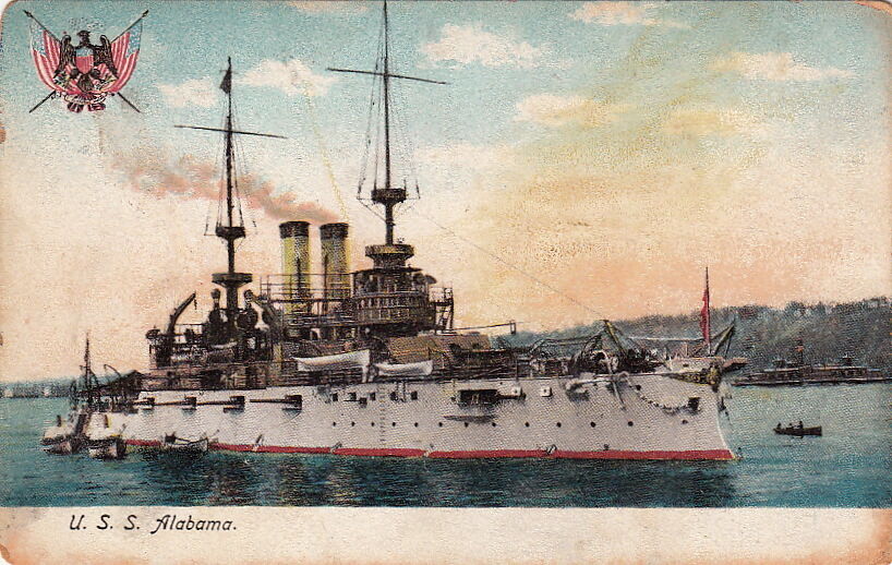 Postcard Ship USS Alabama