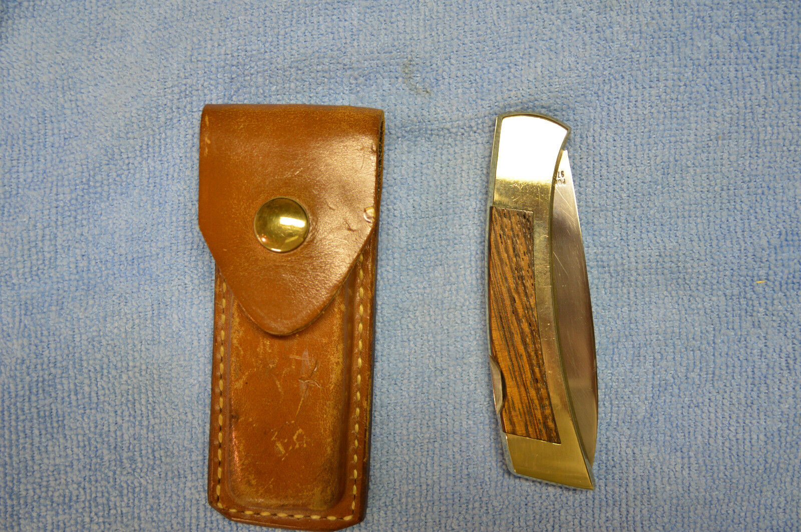 Vintage Gerber 97223 Portland Brass Sportsman Lockback Folding Pocket Knife USA 