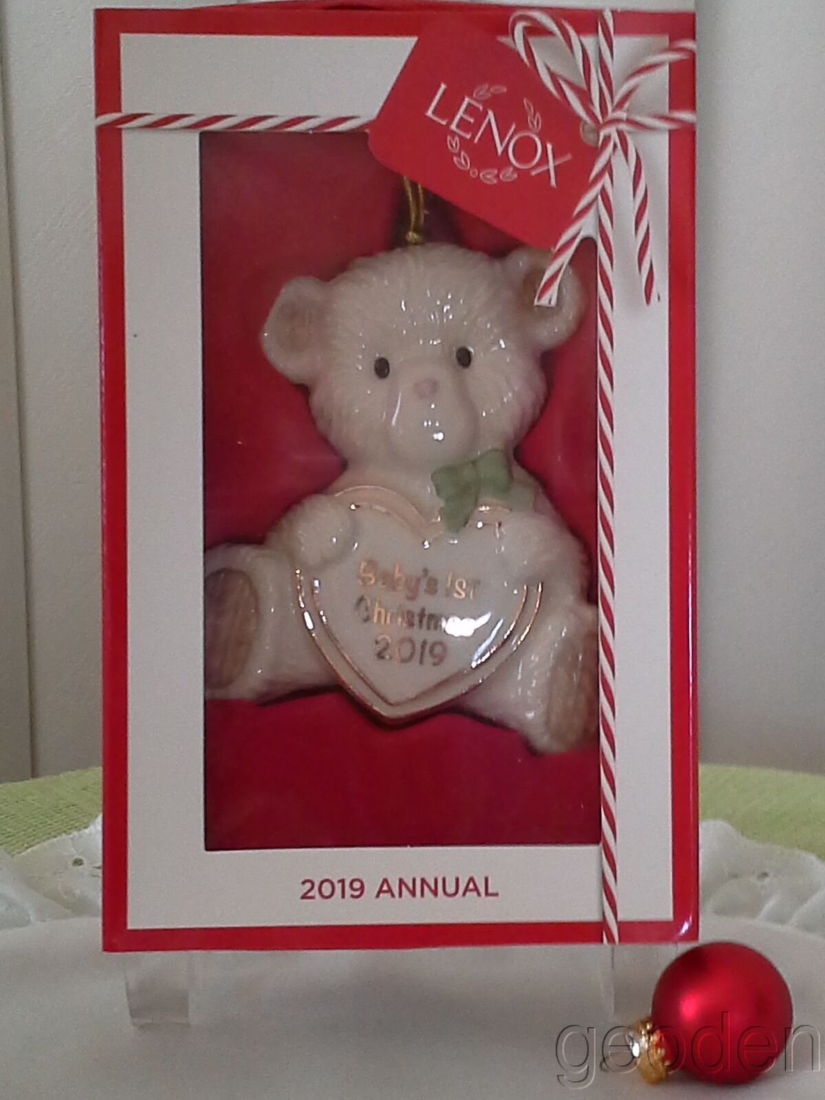 Lenox Annual 2019 Baby\'s First Christmas Teddy Bear Ornament