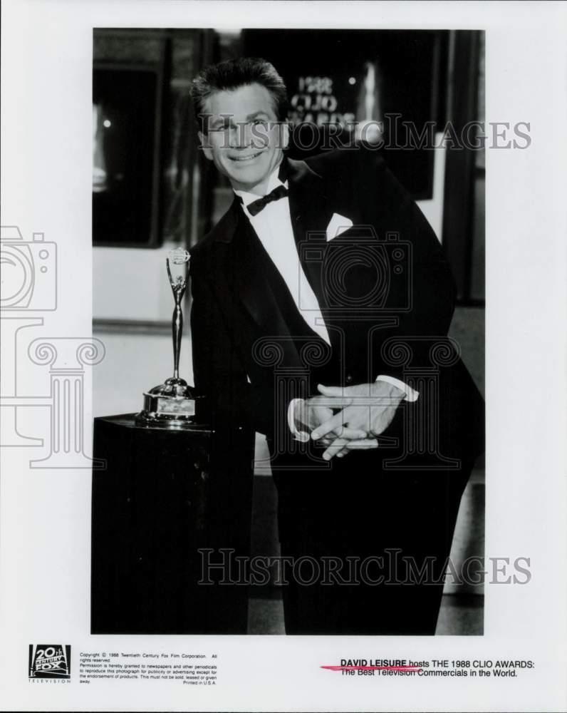 1988 Press Photo David Leisure Hosts CLIO Awards - hpp22465