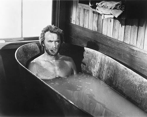 Clint Eastwood High Plains Drifter 11x17 inch poster sitting in tub smoking