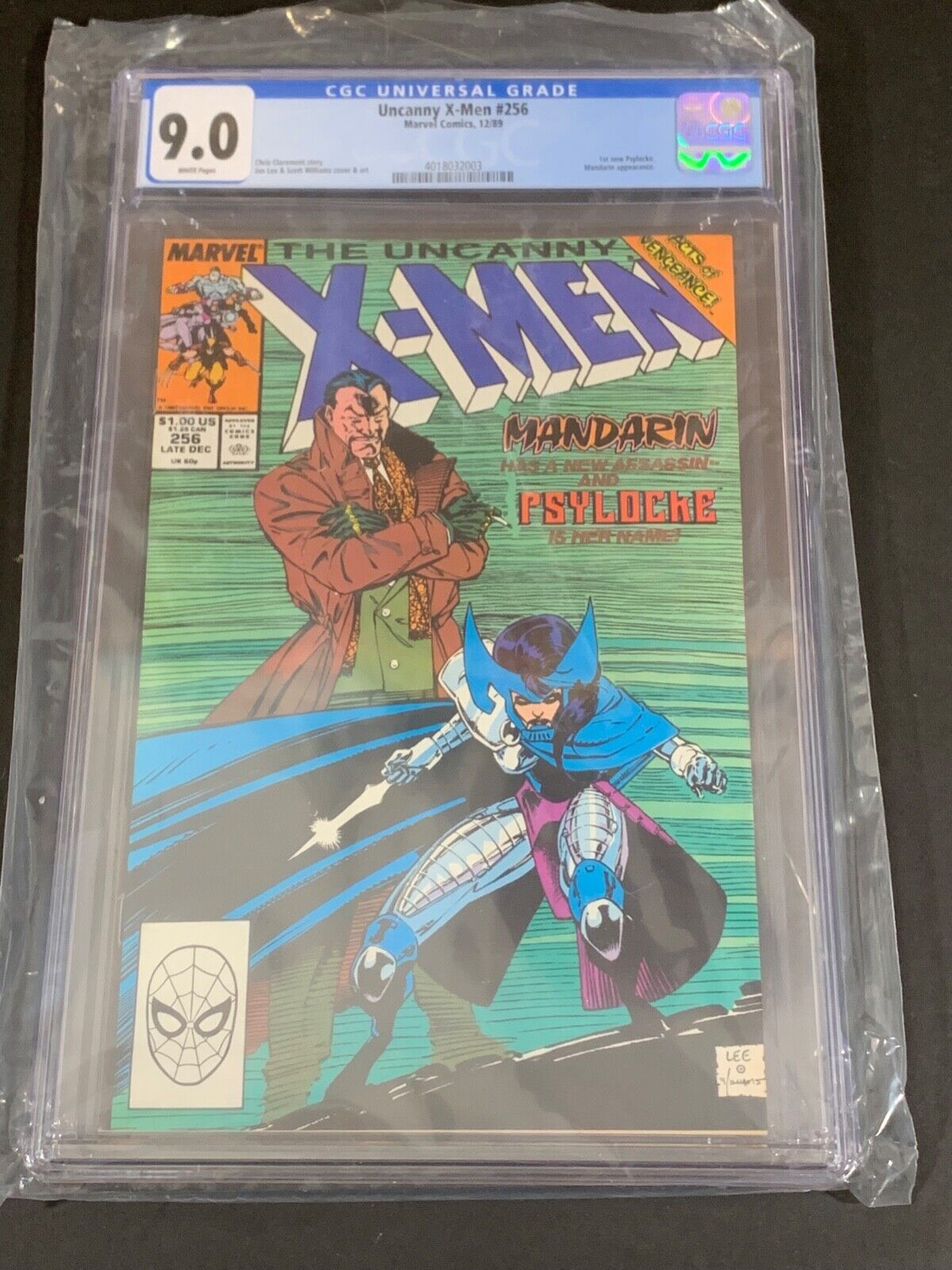 CGC 9.0 Uncanny X-Men 256 First New Psylocke White Pages