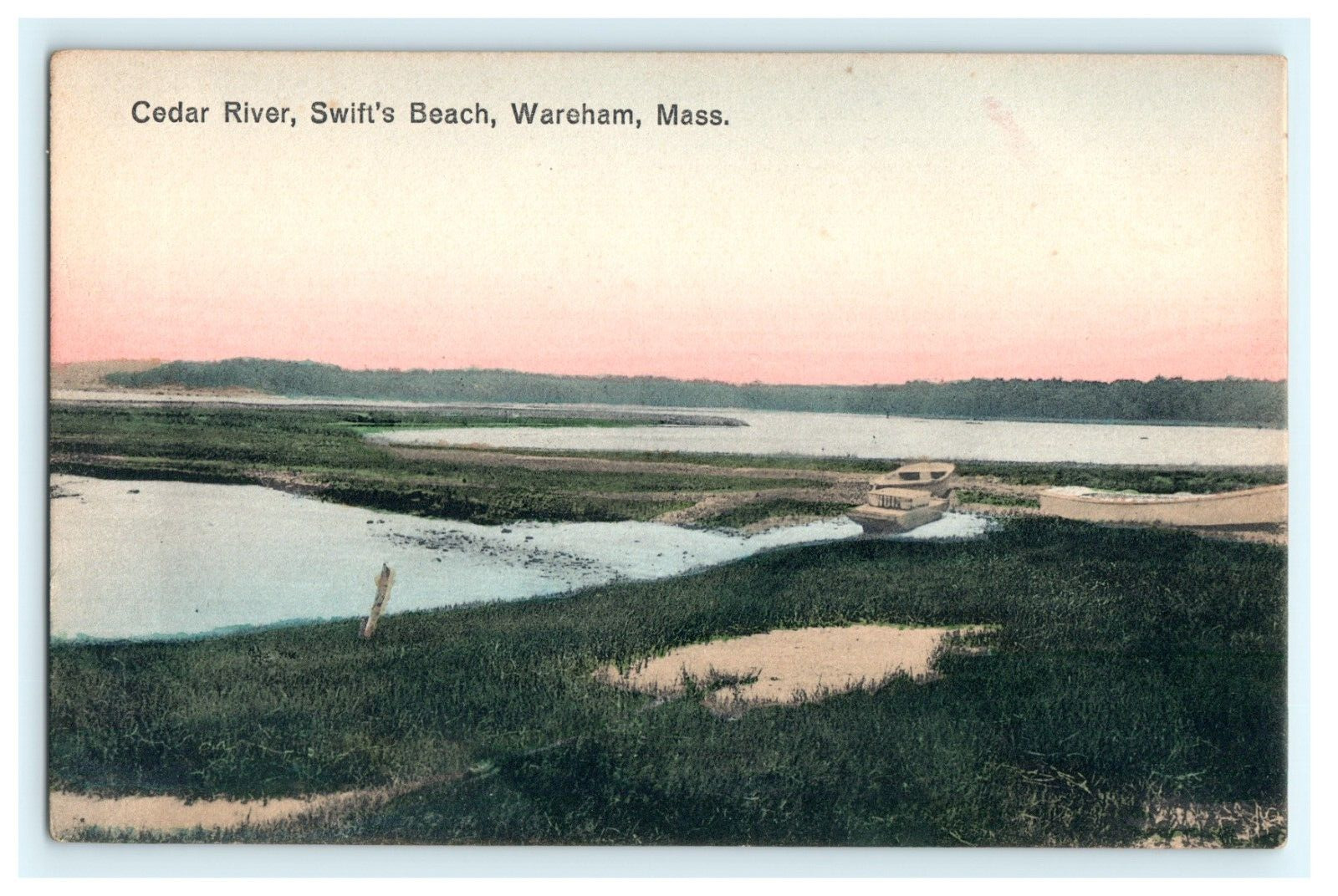 Cedar River Swift\'s Beach Wareham MA Massachusetts Early Postcard