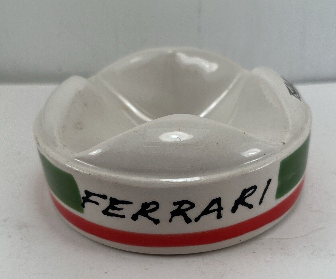 FERRARI Ceramic Ashtray Cigar Pipe Stand Designer Baldelli Italy Rare Vintage
