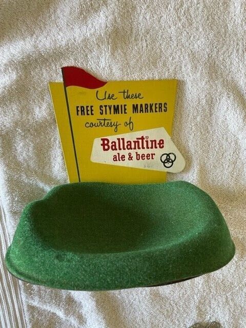 1960's Ballantine Beer Golf Display with 50 ball markers 