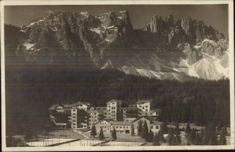 Italy Gruppo delle Dolomiti Hotel Carezza Bolzano Real Photo Postcard USED