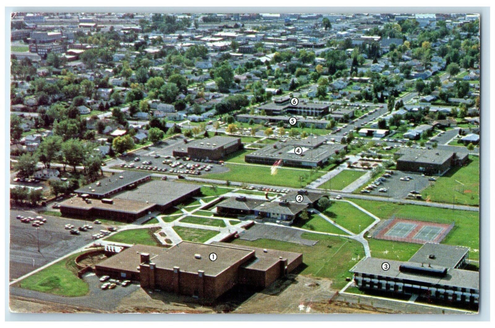 c1960's Aerial View Of Northwest Community College Powell Wyoming WY Postcard