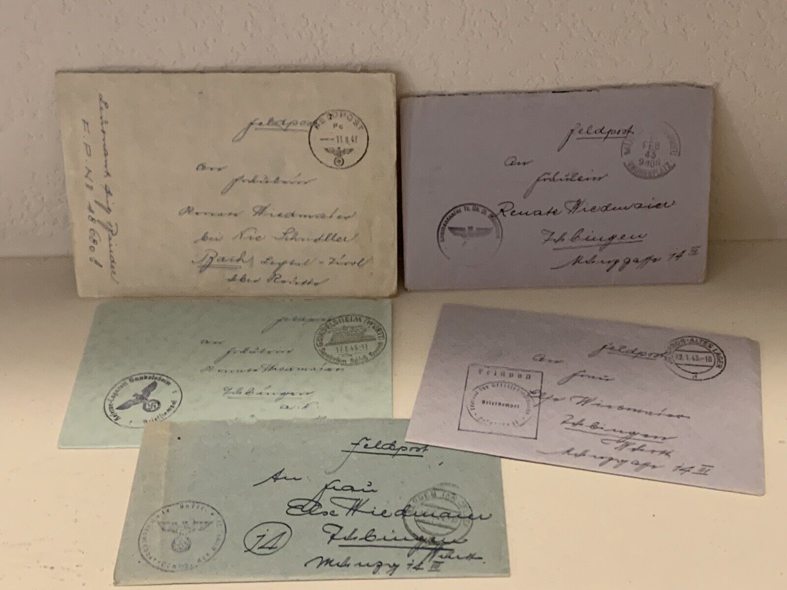 WW2 Lot Of 5 German Wehrmacht  Feldposts Letters