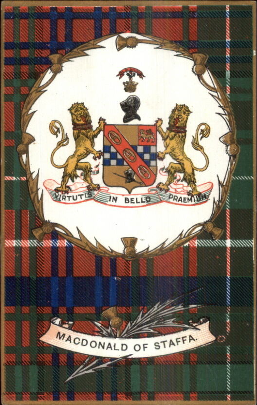 Scotland Scottish Tartan Clan Series c1905 Postcard MACDONALD of STAFFA