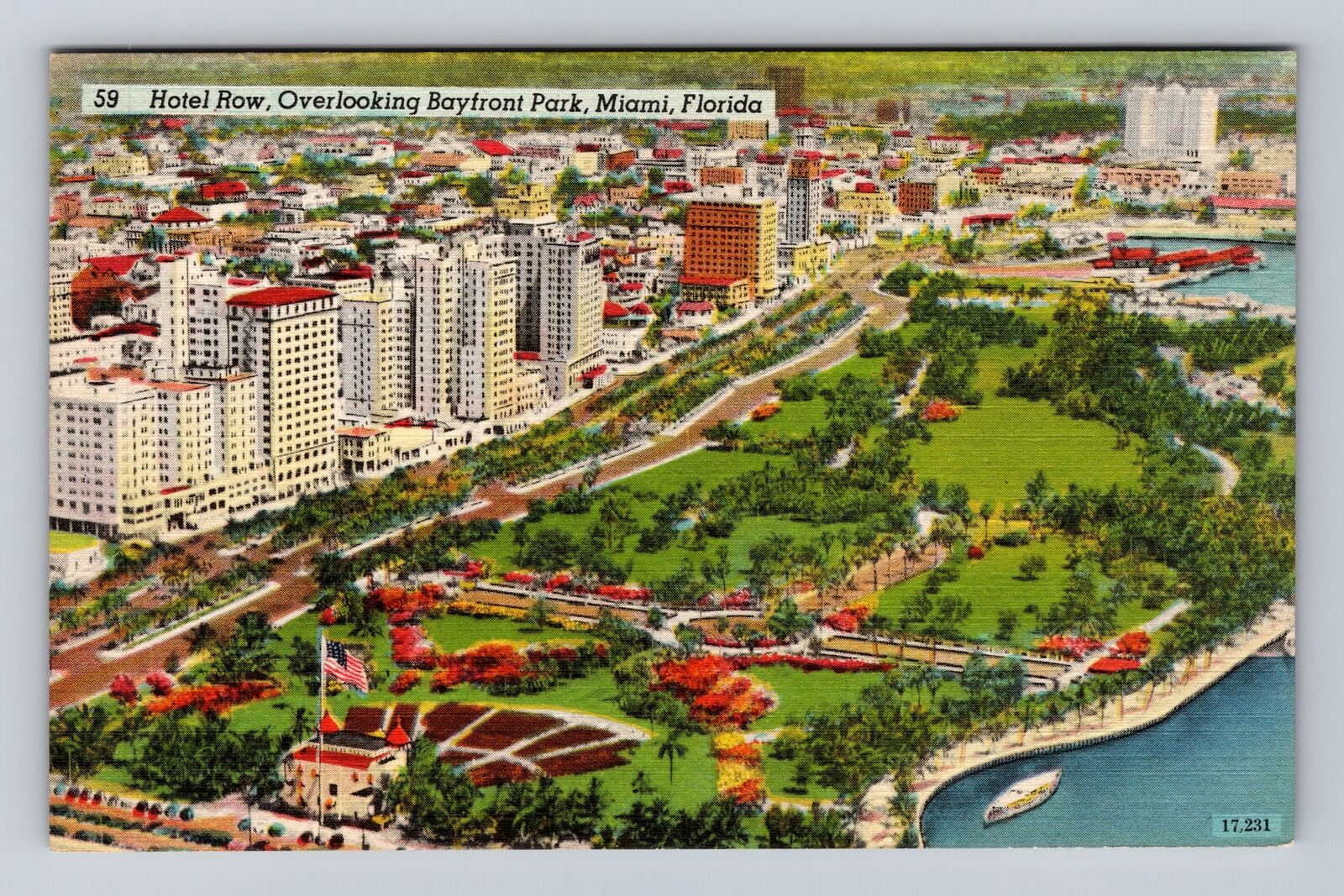 Miami FL-Florida, Hotel Row, Advertisement, Antique, Vintage Souvenir Postcard