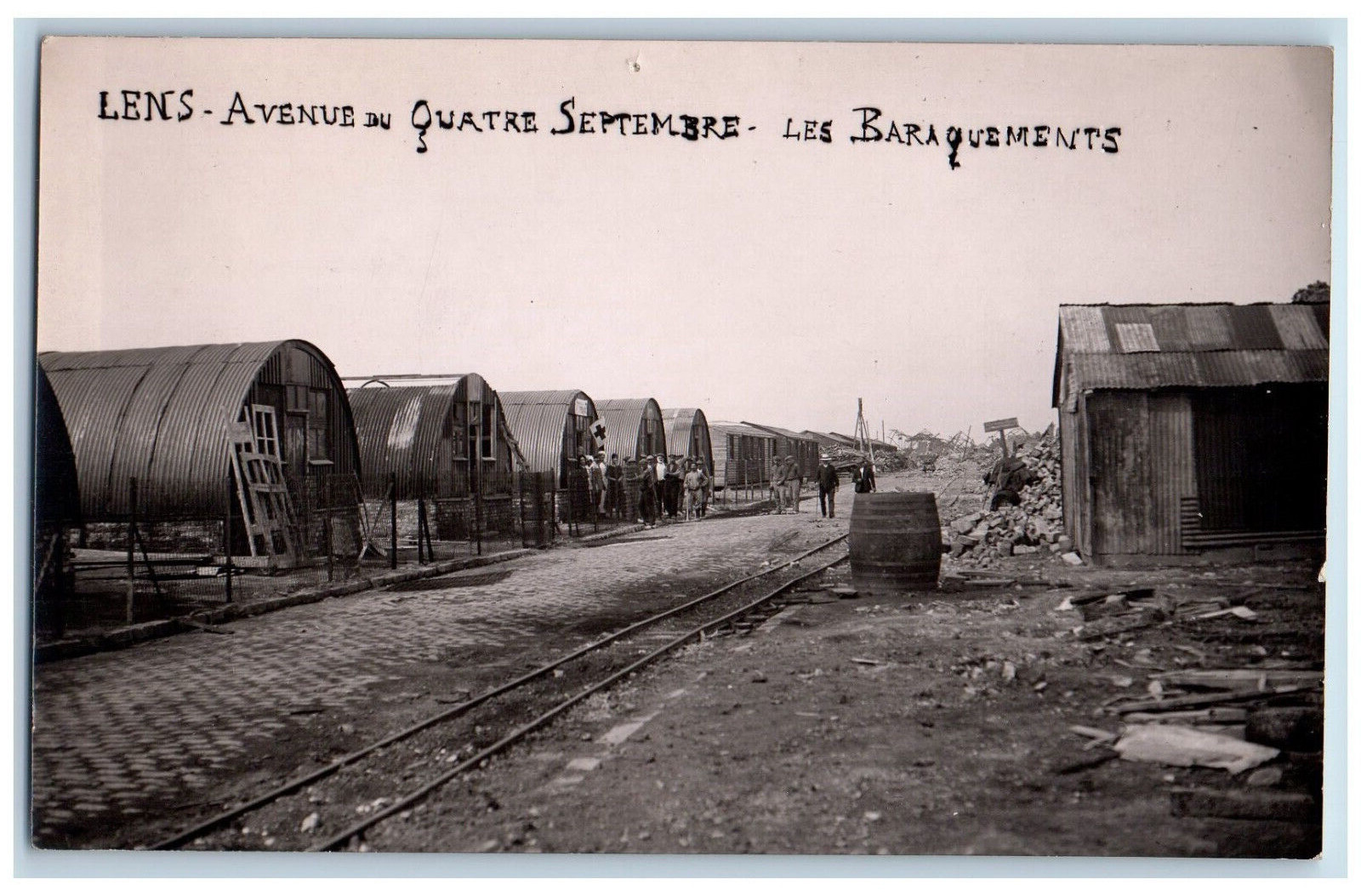 France Postcard Avenue From the Fourth of September The Barracks 1919 RPPC Photo