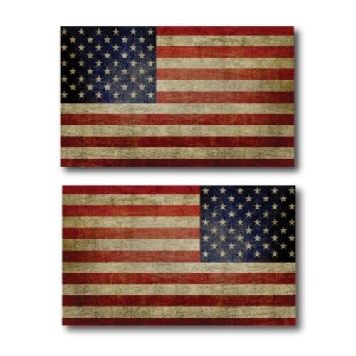 Weathered American and Reversed Weathered American Magnet, 3x5 In, OPP 2 Pack