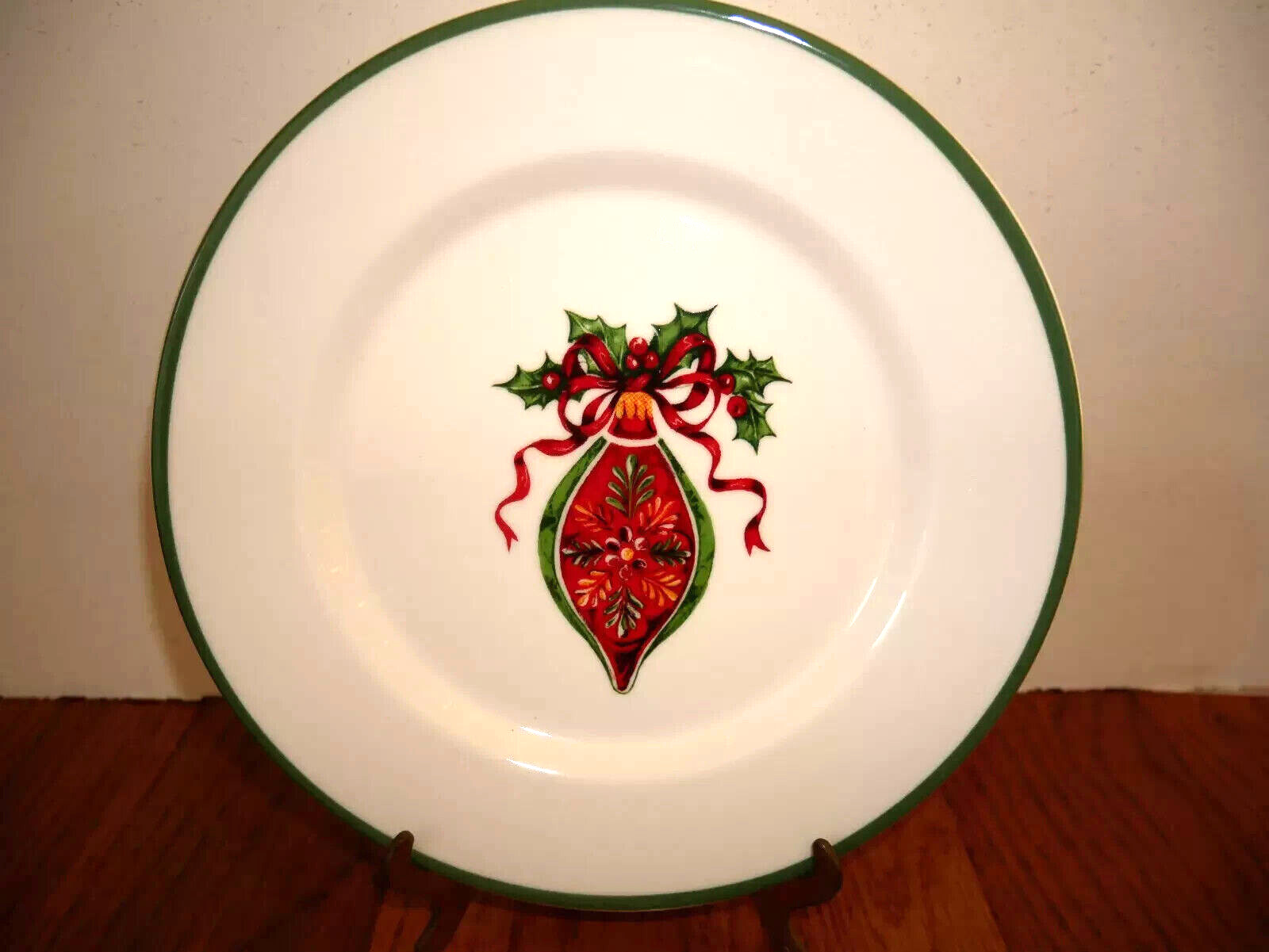 Holiday Celebrations by Christopher Radko Salad Dessert Plates NEW Red Ornament