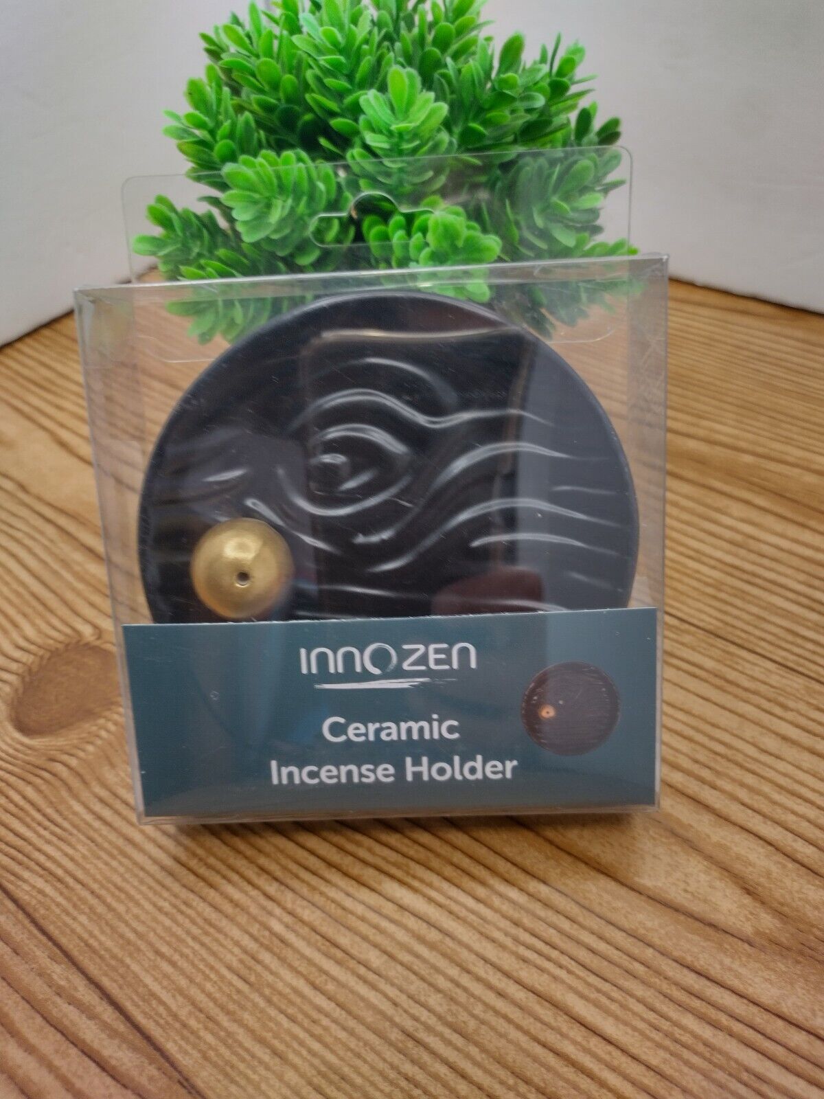 Ceramic Black Incense Holder By Innozen