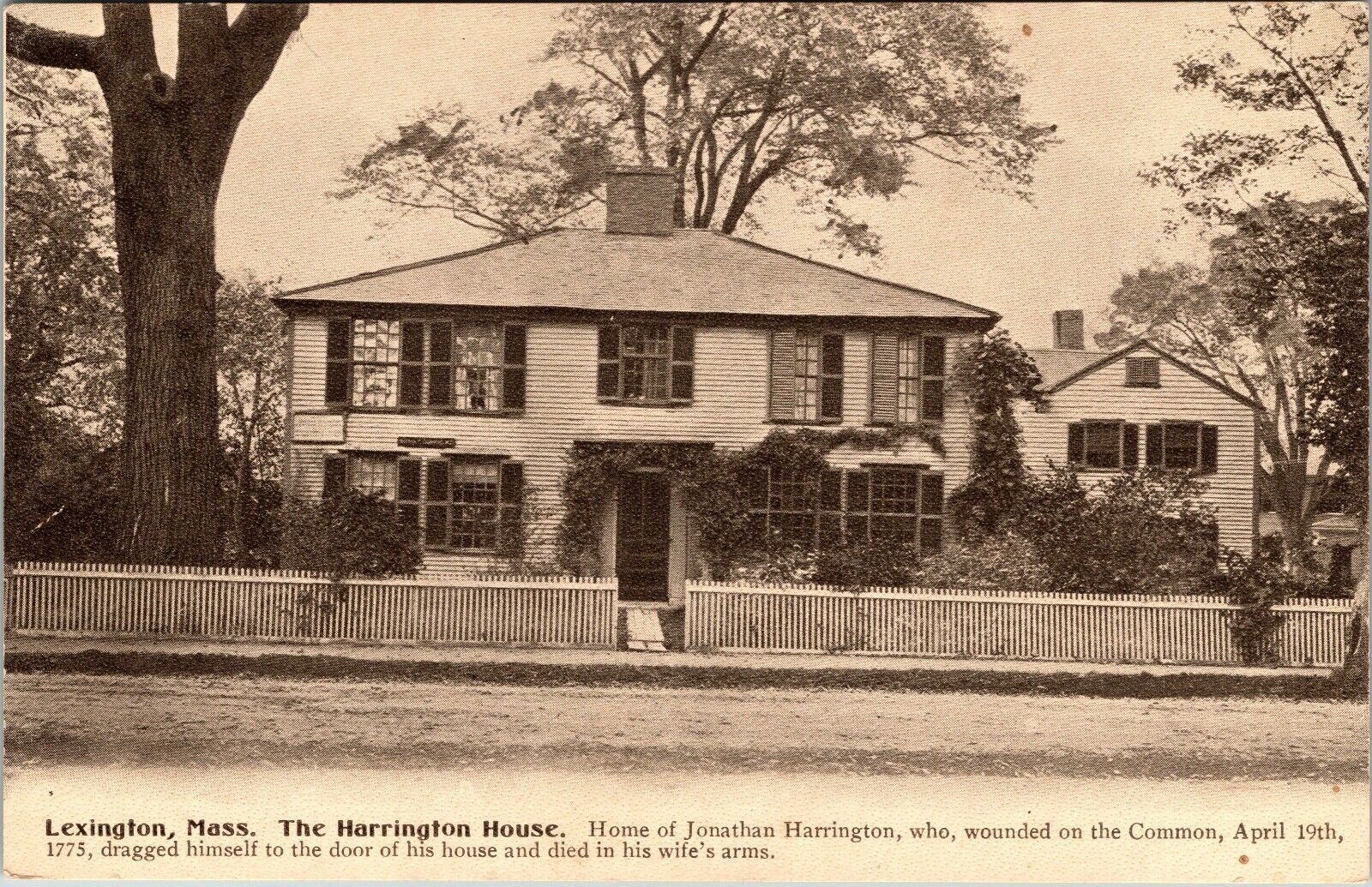 Lexington Massachusetts The Harrington House c:1775 Vintage Postcard