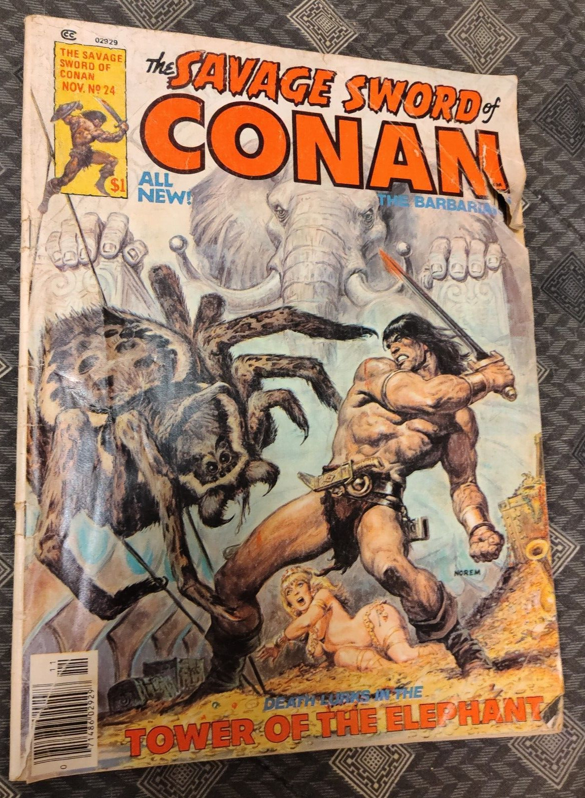 1977 The Savage Sword of Conan The Barbarian #24 Vintage Marvel Magazine [fair]