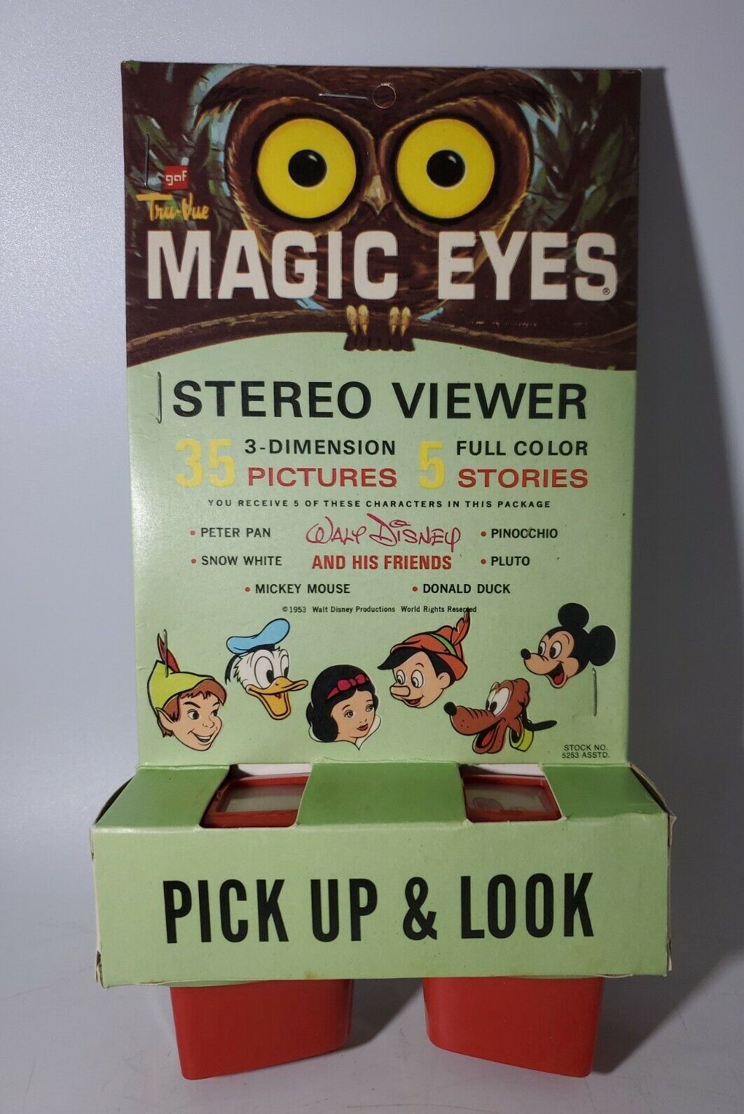 Vintage Tru Vue Magic Eyes Stereo Viewer Walt Disney New Old Stock 1953 RARE