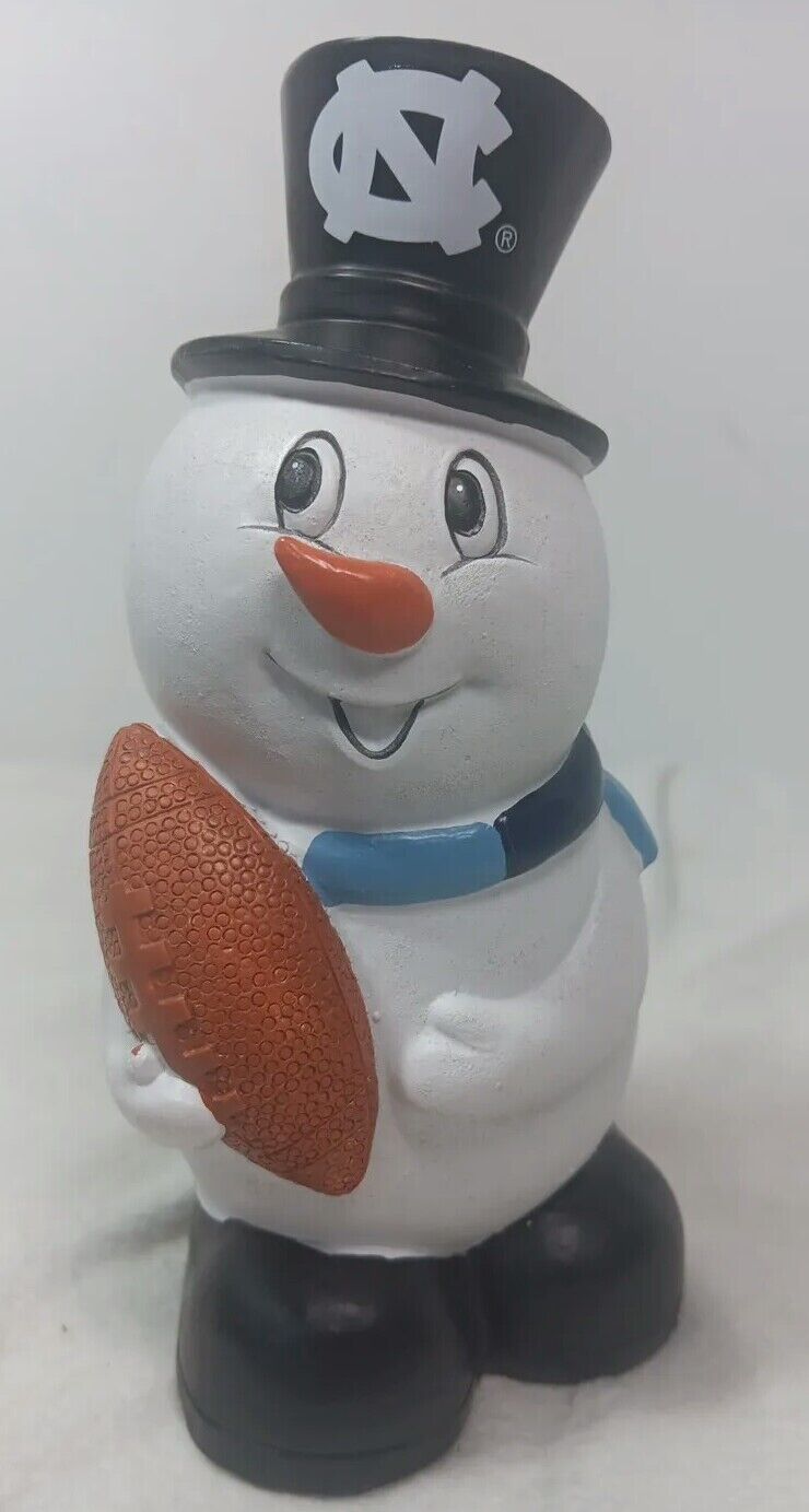 North Carolina Tar Heels Christmas Football Snowman Ornament Figurine 7.5\