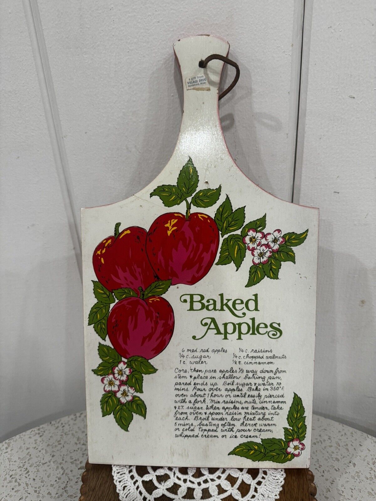 Vintage Baked Apple Recipe Cutting Board, A Lorrie Design