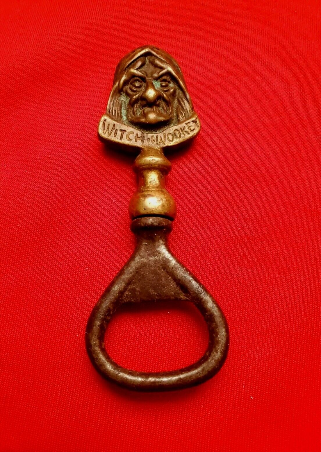 RARE Vintage Brass Witch Of Wookey Novelty Bottle Top Opener 